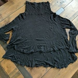 Yellow Chair High Low Cowl Neck Sweater